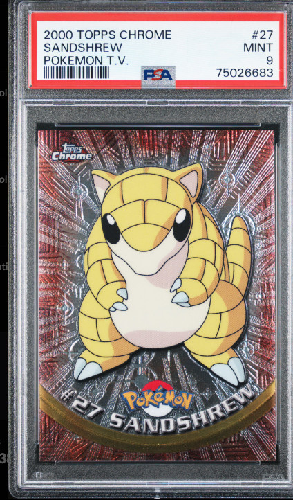 2000 Topps Chrome Pokemon T.V. Sandshrew #27 PSA 9
