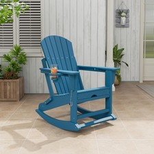 Outdoor Rocking Adirondack Chair, Folding Adirondack Rocking Chair with Footrest