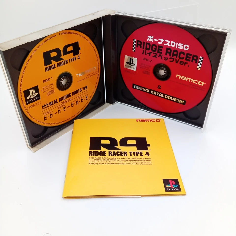 R4 Ridge Racer Type 4 PS1 PlayStation 1 Original Japanese 2CD CIB Complete - Image 4 of 4