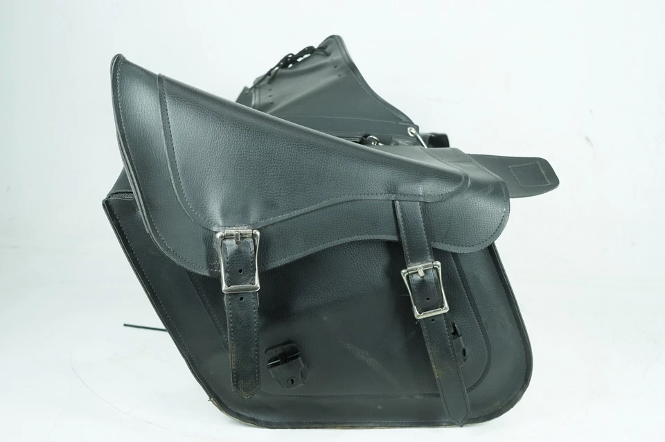 2007 Harley Sportster XL883 Alforjes Traseiros Esquerdos Direitos Bagagem Couro VASTER - Imagem 2 de 4