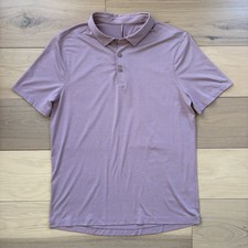 Lululemon Evolution Short Sleeve Polo Shirt Men s Large Purple Golf Performance