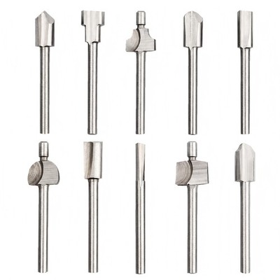 Bestgle 10Pcs Titanium Router Bits 1/8'' 1/8 inch, Shank