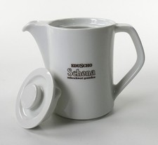 Eduscho Schona Kaffee Kännchen Deckel Porzellan weiß Cafe Barista Rarität 9823
