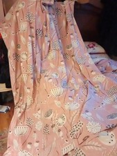 Next  Blush Pink Dandelion Cotton Floral Eyelet Lined Curtains 89" X90""Perfect