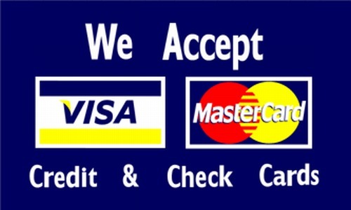 WE ACCEPT VISA & MASTERCARD 3x5 ft Flag Business Sign Banner Credit ...