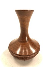 Wooden vase 6 1/2 inches tall 4 1/2 inches diameter