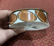 Football Design Ribbon  7/8   5 Yards Grosgrain  Sports Footballs