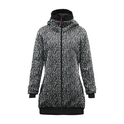Crazy Idea Siurana Coat Women  warmer Kapuzen-Mantel mit Wolle für Damen schwarz