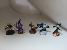 5 Pack Skylanders Figures Cynder, Pop fizz, Wind Up, Jet-Vac,Lightcore Hex  #L19