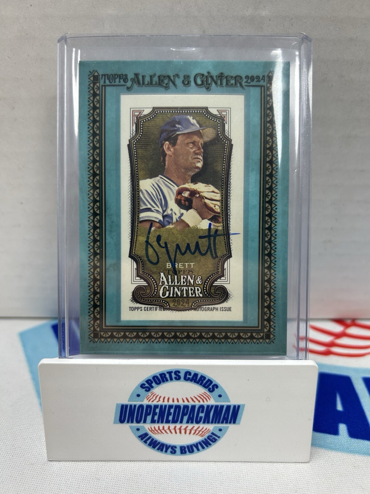 2024 ALLEN & GINTER #MA-GB GEORGE BRETT AUTOGRAPH "BLUE FRAME" /50