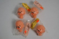 4 Vintage Doll Heads NOS NIP Singing Man Caroler Hobby house Crescent City CA