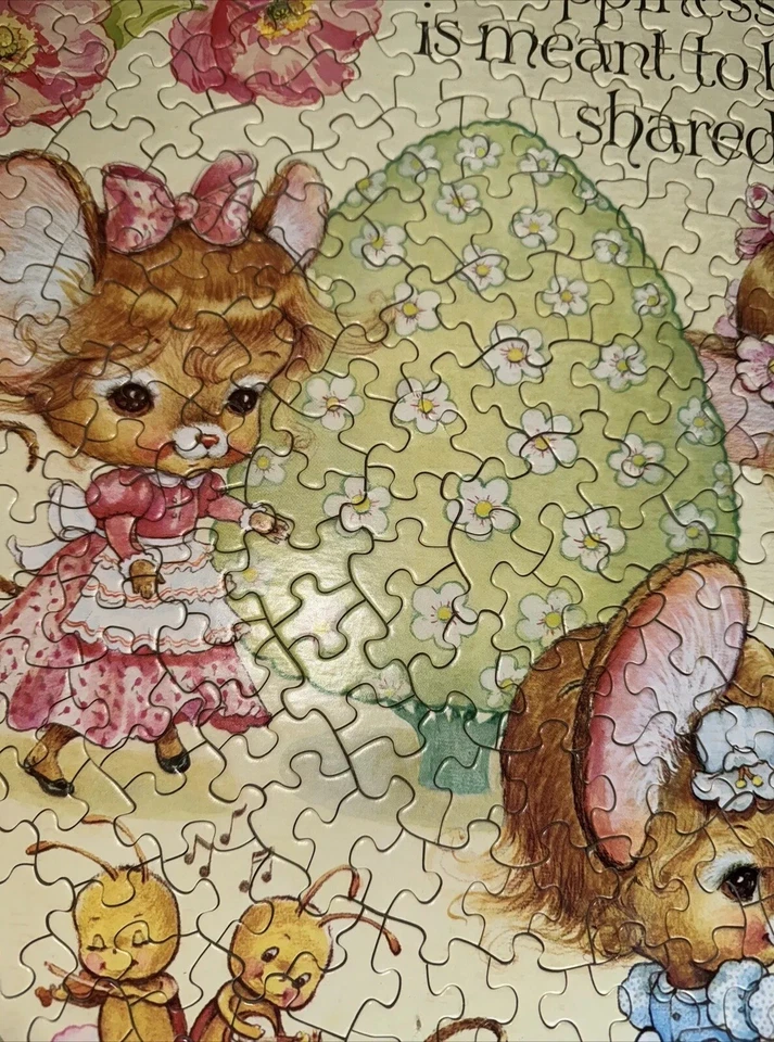 COMPLETE Round Springbok Puzzle Happyland Happiness is Meant to be Shared - Mice - Image 4 of 4