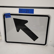 Authentic Real Traffic Road Street Sign 45 Degree Arrow Left 21" X 15" 12-284