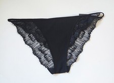 Calvin Klein Womens Linear Lace Bikini Underwear Black QF6955 Sz S - NWT