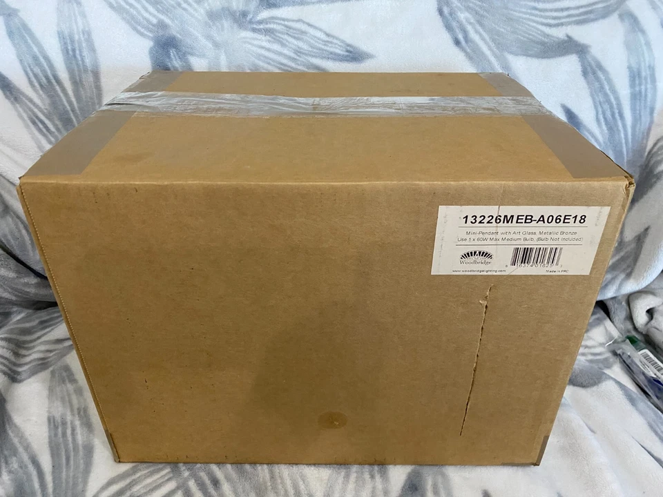 Woodbridge Lighting 13226MEB-A06E18 Vidrio Artístico 1 Luz Mini-Colgante, Bro Metálico Foto 2 de 2