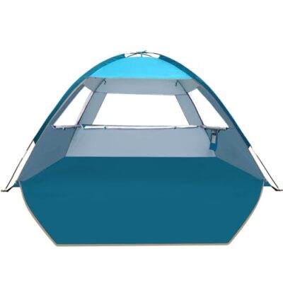 COMMOUDS Beach Tent Sun Shade 3/4-5/6-7/8-10 Person, UPF 50+ Sandbox Blue