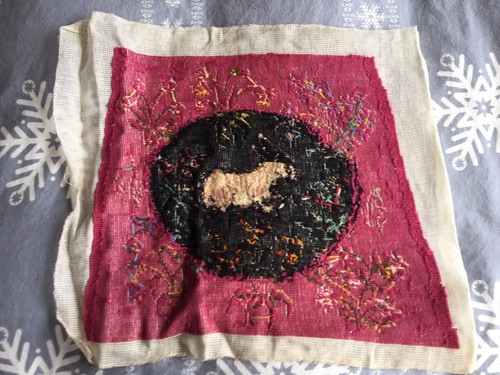 Handcrafted Needlepoint Chair Cover - Picture 2 of 2