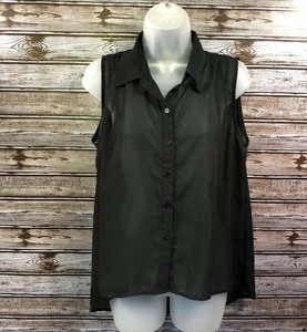 black sheer button up top
