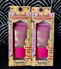 2pk IONI GLAMPALOOZA GOLDEN GLEAM FACE & BODY ILLUMINATOR BRONZER SILKY SMOOTH