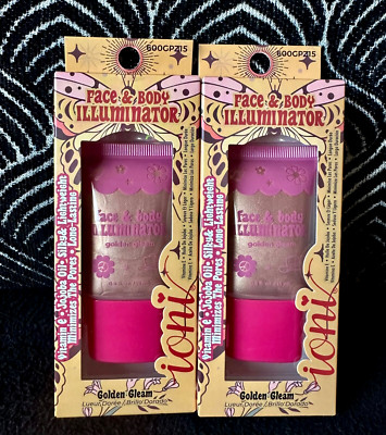  2pk IONI GLAMPALOOZA GOLDEN GLEAM FACE & BODY SOFT ILLUMINATOR BRONZER RARE 