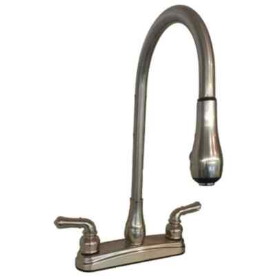 #ad RV Kitchen Faucet with Gooseneck Spout Pull Down Sprayer and Teapot Handles 8 $102.58