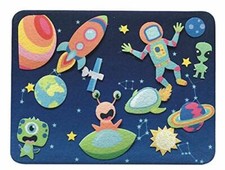 Outer Space Setting, Aliens, Astronauts, Planets Felt Board Toy Gift NEW