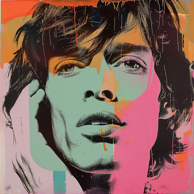 Mick Jagger Warhol Style 24x24 Giclée Art Print Ltd 1/25 Signed COA Rombley V21