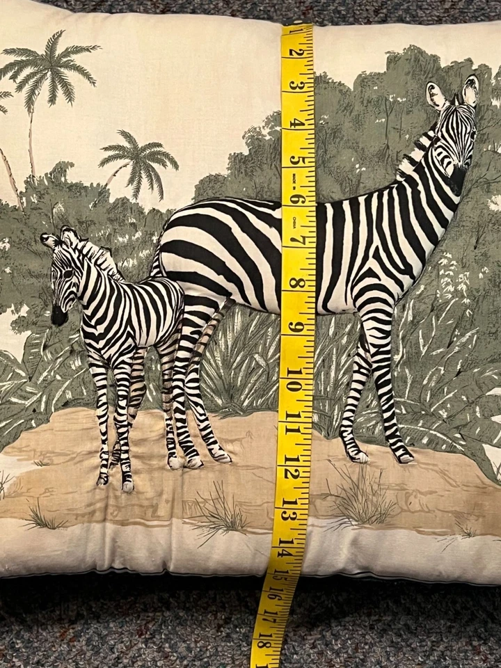 Almohada Cebra Madre y Bebé Telón de Fondo Safari 3D Rectangular 20"x15" Selva Foto 4 de 4