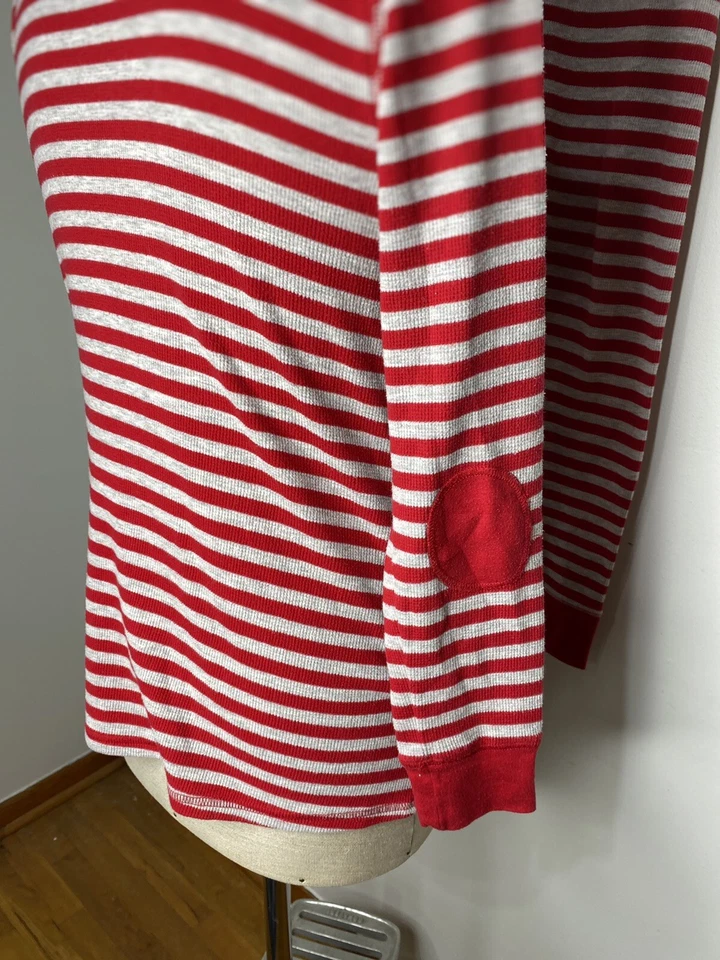 Nordstrom PJ 2 Pc Red Grey Striped M Long Underwear Base Layer Pajamas Set - Image 4 of 4