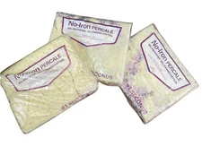 No-Iron Percale Polyester/Cotton Twin 1 Flat 2 Fitted Sheets Cream Floral NEW