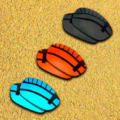 3 Pairs Lenses Replacement for-Oakley Splice Polarized-Solid Black&Ice Blue&Red
