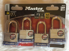 Master Lock 3QLD 4-Pack Zinc Plated Steel Loc...
