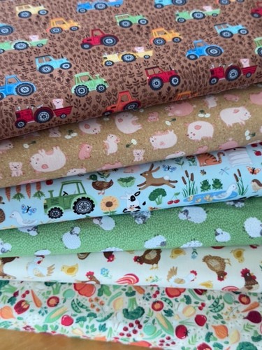 Makower Patchworkstoff FUN FARM Stoff TreckerTraktor Baumwollstoff Kinderstoff - Bild 8 von 8