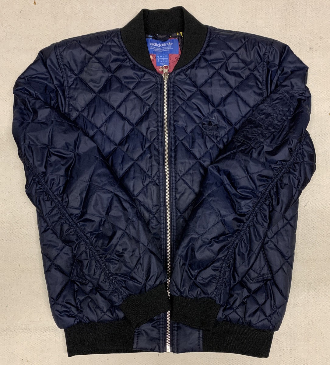 adidas Originals Ladies Navy Quilted Bomber Jacket size UK
