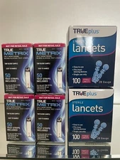 True Metrix Blood Glucose Test Strips 200 ct. EXP 12/2026 + 200 Lancets