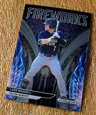 2021 Panini Prizm Draft Picks Luke Waddell Fireworks Baseball Card #F-LW