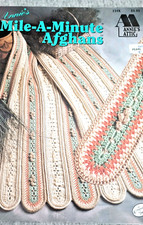 Annies Attic 234k MILE-A-MINUTE AFGHANS crochet 12pg booklet 6 designs 1994