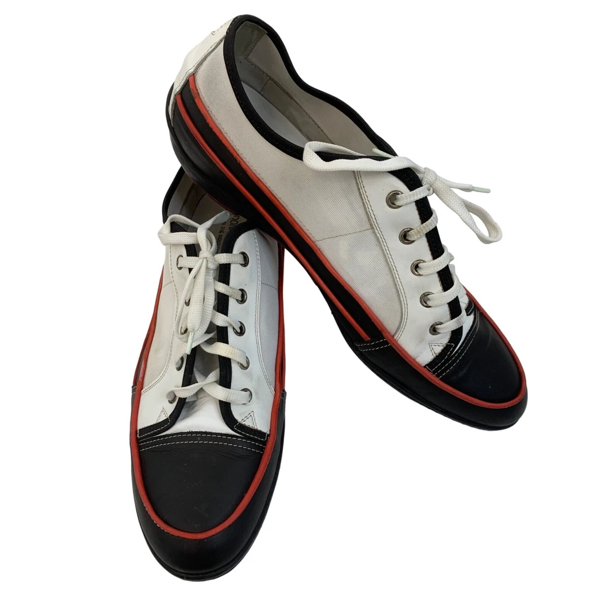 Vintage DONALD J PLINER Black and White lace up Sneakers with Logo size 10 m Donald J Pliner Sneakers for Men for Sale | Shop Men main image 3