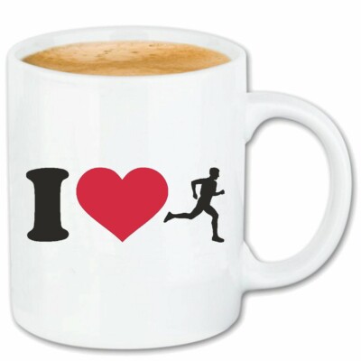 Kaffeetasse I LOVE JOGGING - RUNNING - RENNEN - MARATHON - TRIATHLON Keramik