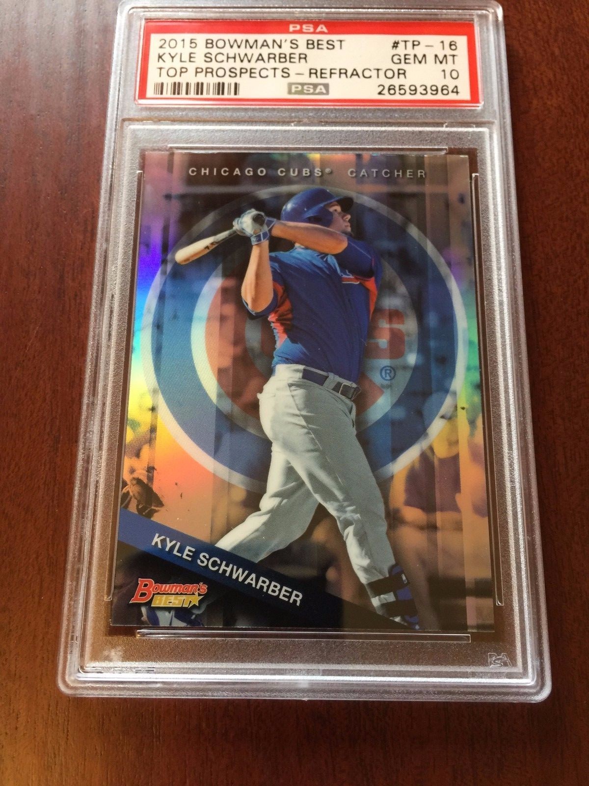 2015 Bowman's Best Kyle Schwarber #TP-16 Refractor Rookie Card