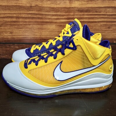 NEW Nike Lebron 7 Media Day Lakers Purple/White/Yellow Men's Size