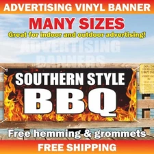SOUTHERN STYLE BBQ Advertising Banner Vinyl Sign Barbecue Goodness Buffet Food