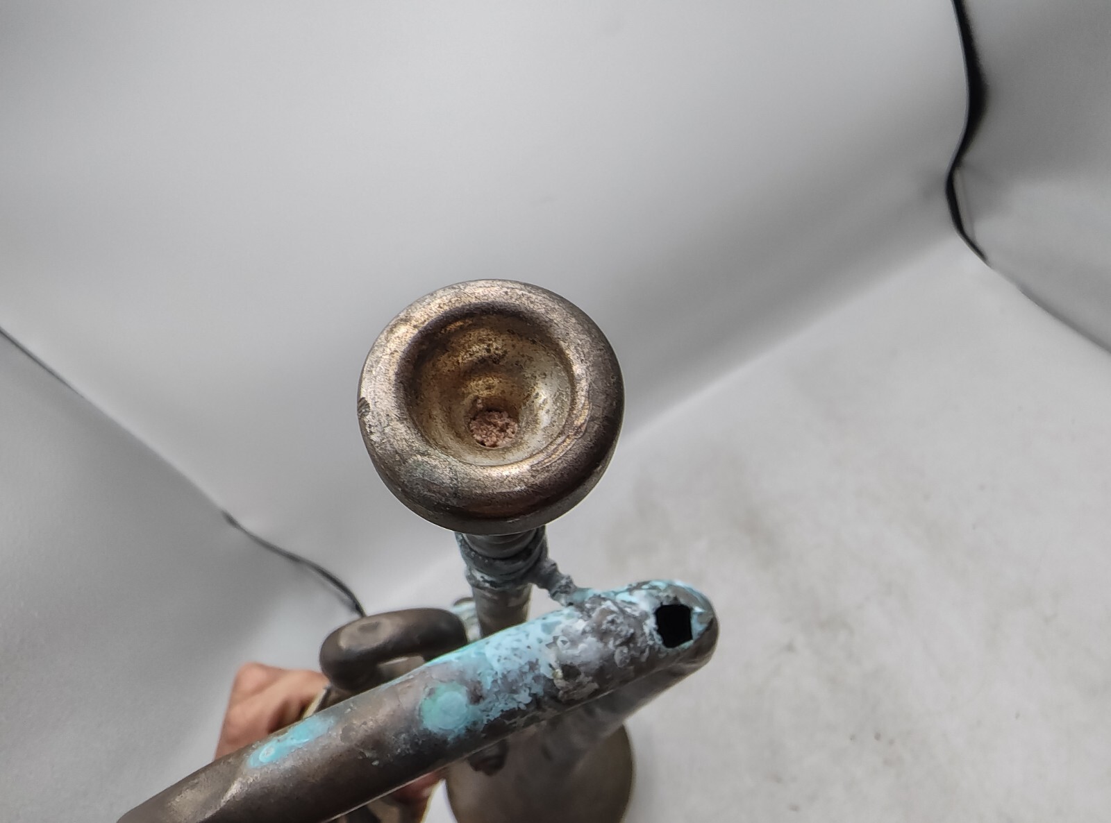 Antique Unmarked German Rotary Trumpet & Giardinelli 7c Mouthpiece