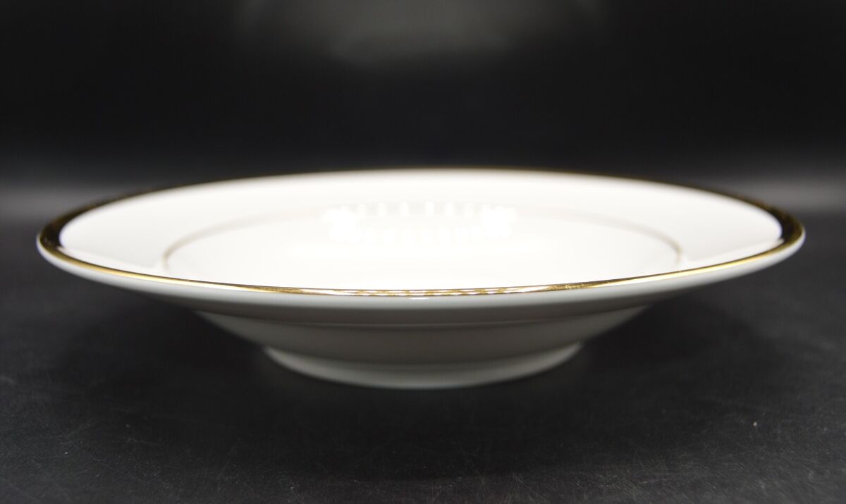 Williams Sonoma Brasserie White Gold Trim Rimmed Soup Bowl Set of 2