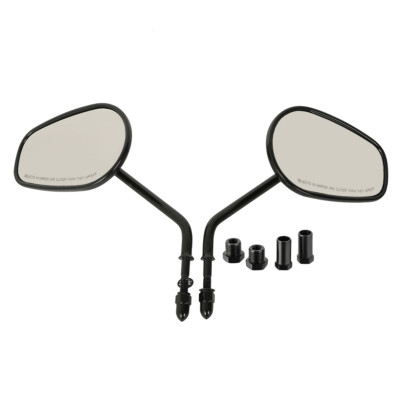 RearView Mirrors Gloss Black 8mm Fit for Harley-Davidson Road Glide / Softail