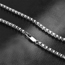 16-24inch 1mm 925 Sterling Silver Box Chain Necklace All Sizes