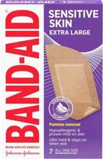 Band-Aid Brand Adhesive Bandages for Sensitive Skin Hypoallergenic First Aid