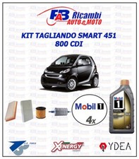 KIT TAGLIANDO SMART 451 800 CDI DIESEL - 4 FILTRI 4 LITRI OLIO MOBIL 0W40