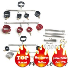 Adjustable Stainless Steel Spreader Bar Handcuffs Ankle Cuffs Collar Restraints