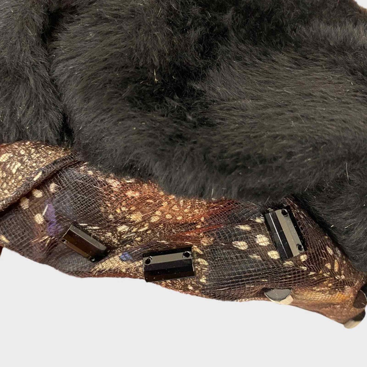 Christian Dior Vintage 1960s Black Fur Hat Beaded Feather Christian Dior Vintage 1960s Black Fur Hat Beaded Feather